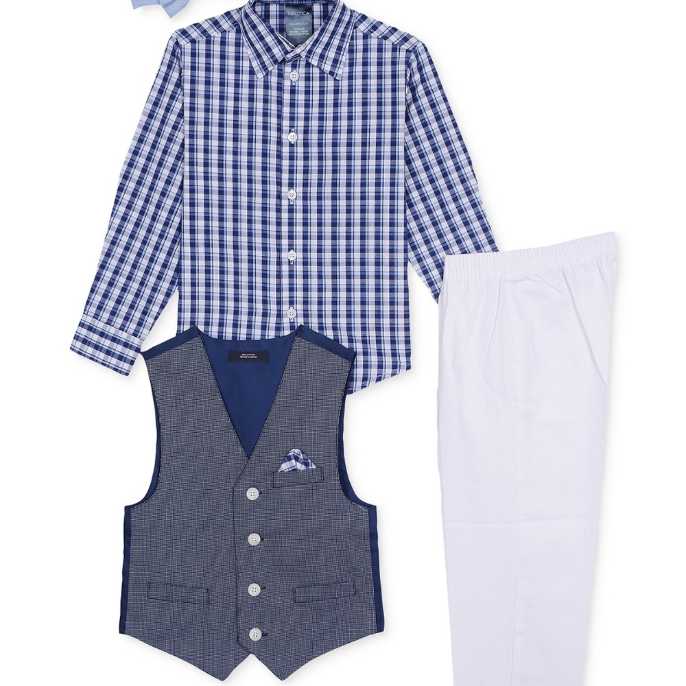 Nautica Little Boy's Textured Vest Set - Picture 1 of 5